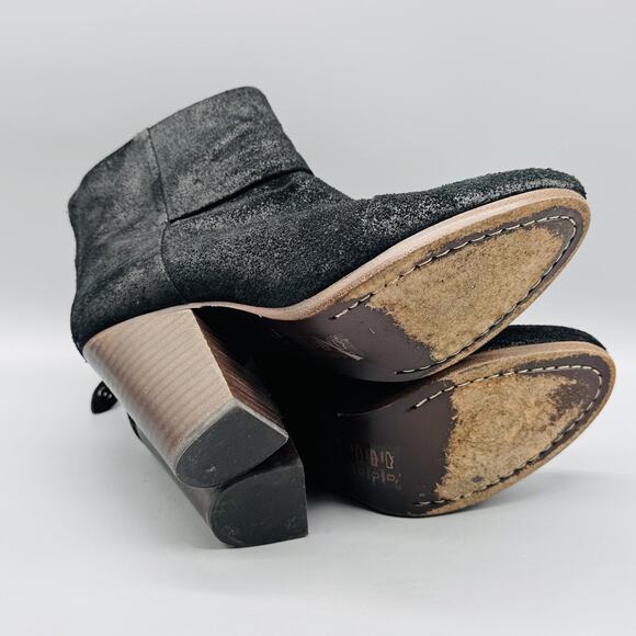 Rag & Bone Boots Womens 8 Black Leather Ankle Newbury Block Heel Back Zip Bootie - Picture 6 of 8